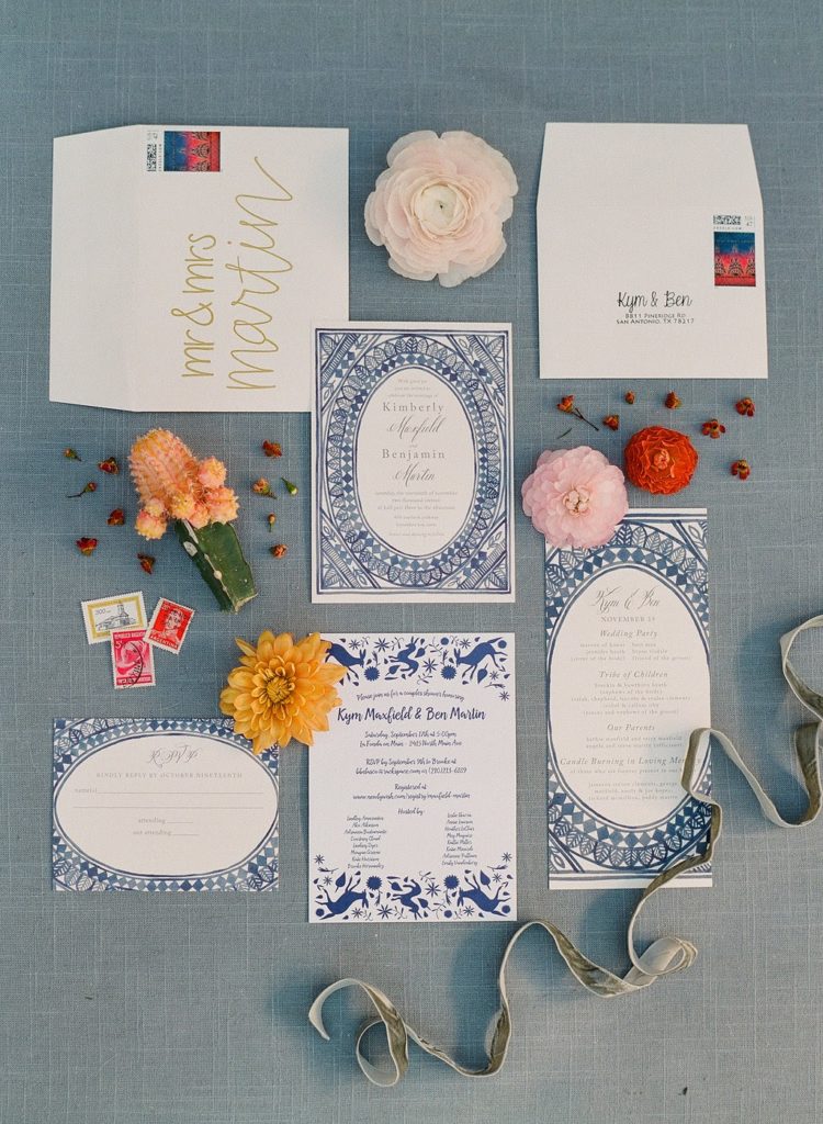 Blue and White Stationary